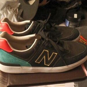 New Balance Men's Black, Teal, and Red Sneakers